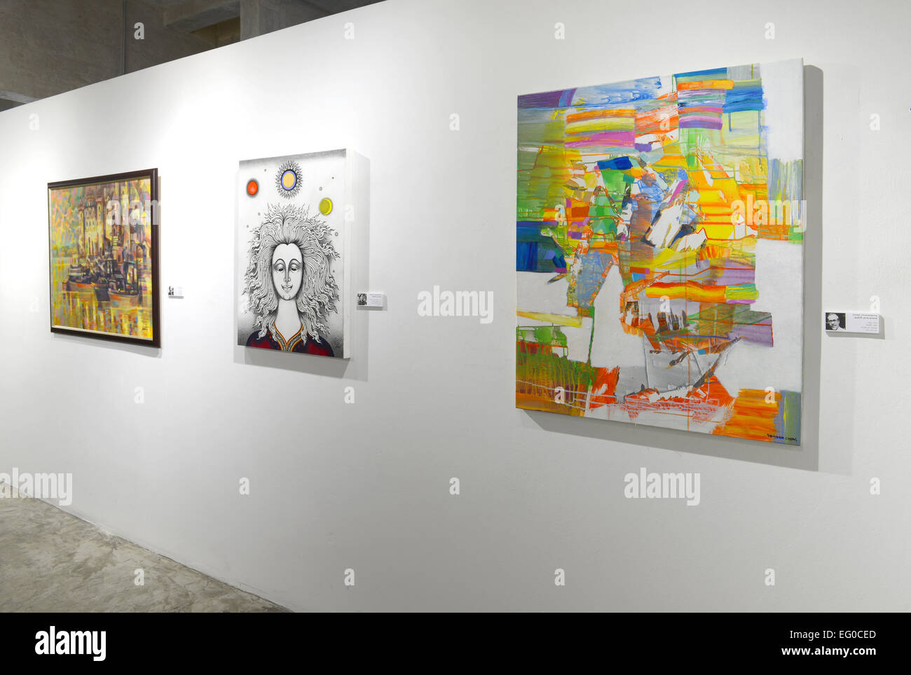 BANGKOK - le 16 janvier : Exposition d'art contemporain par Tassananchalee Kamol & Friends 71 ans anniversaire le 16 janvier 2015 à Banque D'Images