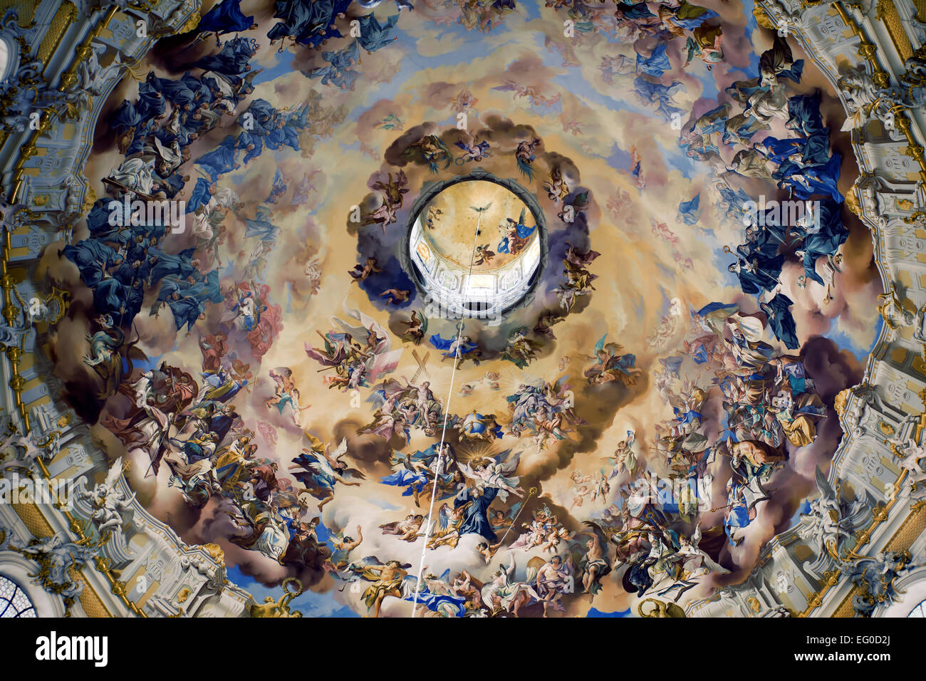 Abbaye Ettal, Allemagne magnifique dôme au plafond Banque D'Images