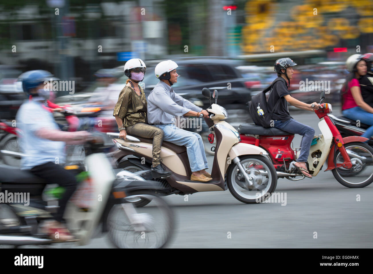 Les motos, Ho Chi Minh City, Vietnam Banque D'Images