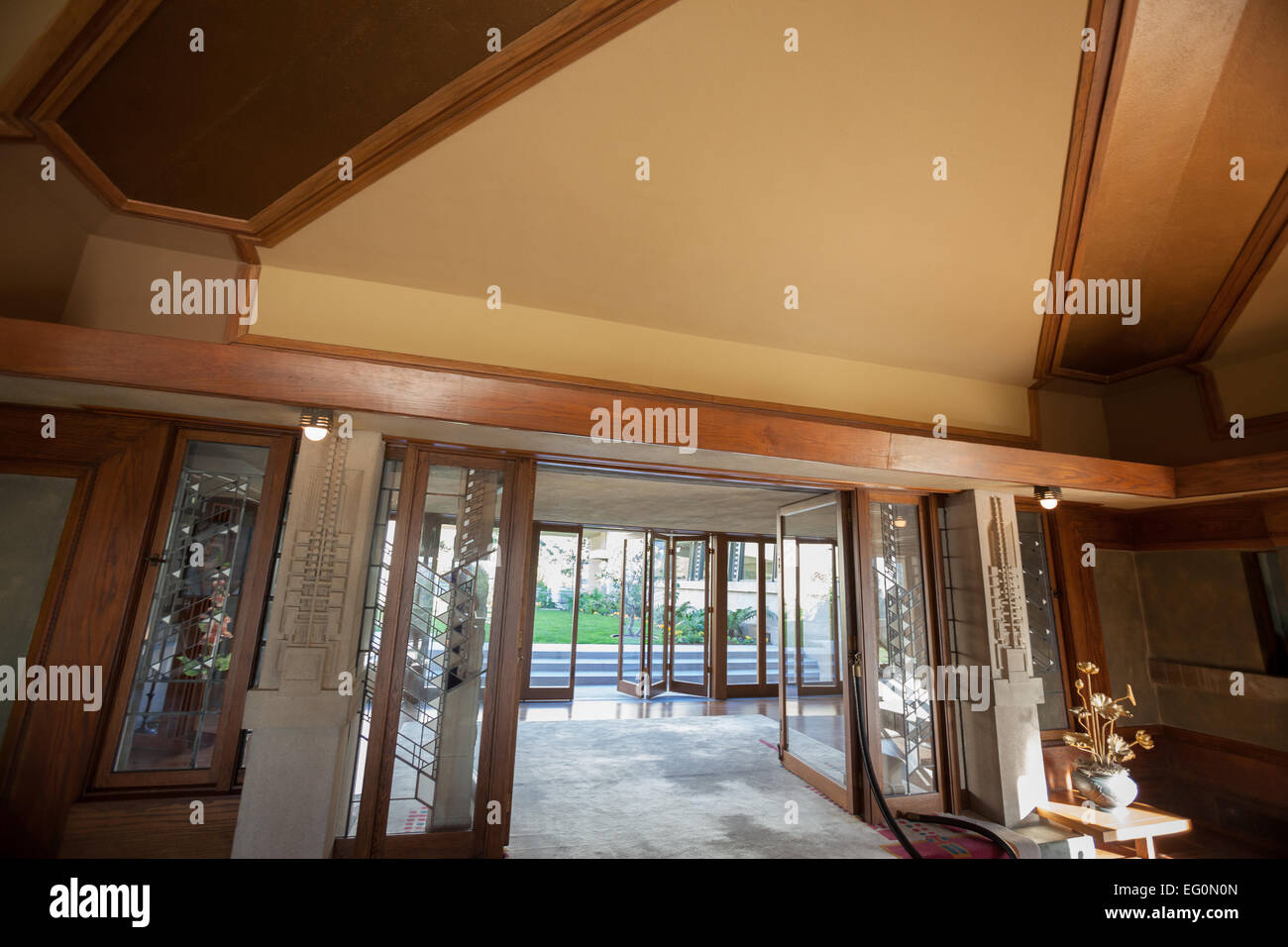 Fichier : Los Angeles, Californie, USA. 24 janvier, 2015. La chambre soleil à Frank Lloyd Wright's Hollyhock House à Barnsdall Art Park, Hollywood, Los Angeles, CAFrank Lloyd Wright Hollyhock House à ré-ouvrir 13 Février, 2015. Credit : Kayte/Deioma Alamy Live News Banque D'Images