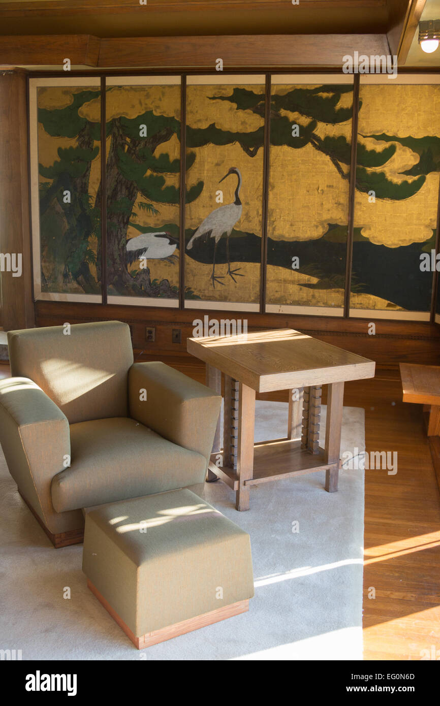 Fichier : Los Angeles, Californie, USA. 24 janvier, 2015.Frank Lloyd Wright's Hollyhock House à ré-ouvrir 13 Février, 2015. Credit : Kayte/Deioma Alamy Live News Banque D'Images