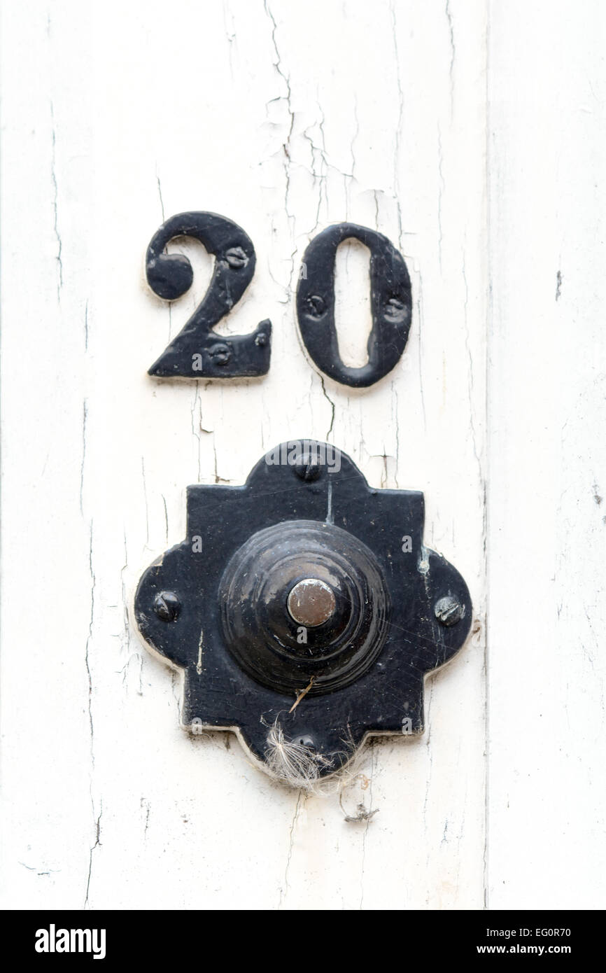 Porte ornée à l'extérieur de la maison au numéro 20 de Bell Banque D'Images