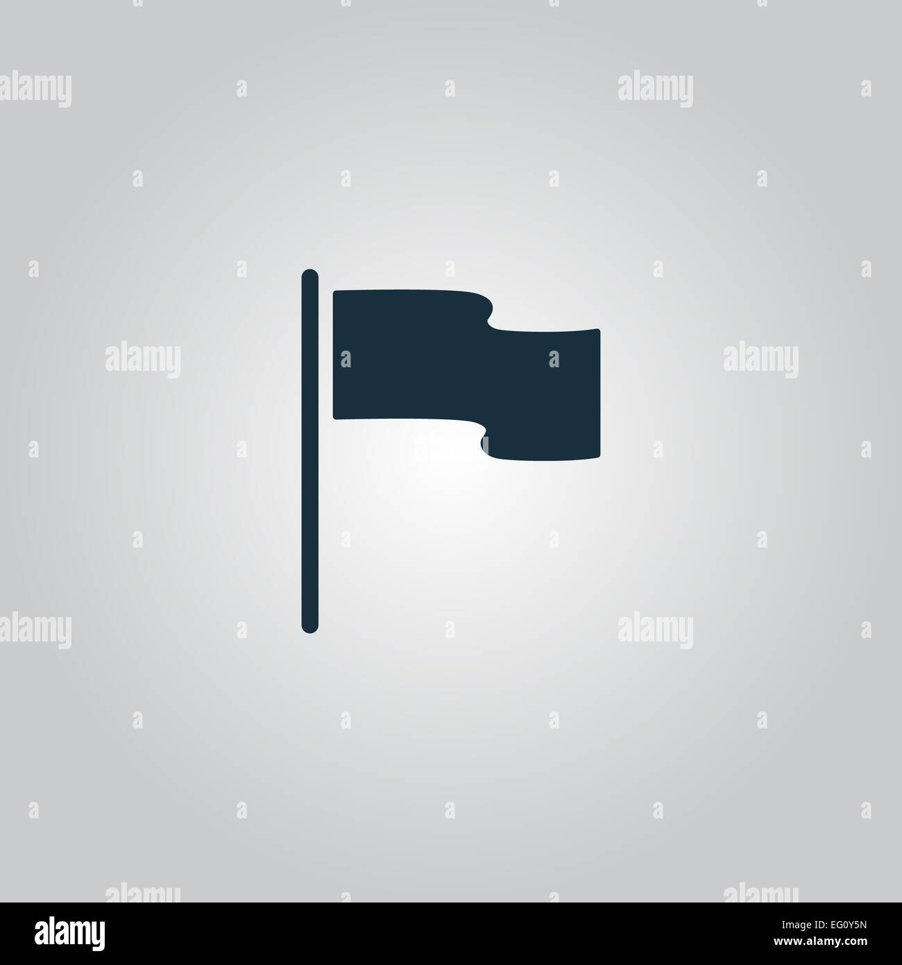 L'icône en forme de drapeau. Marqueur d'emplacement en symbole. Télévision style design. Banque D'Images