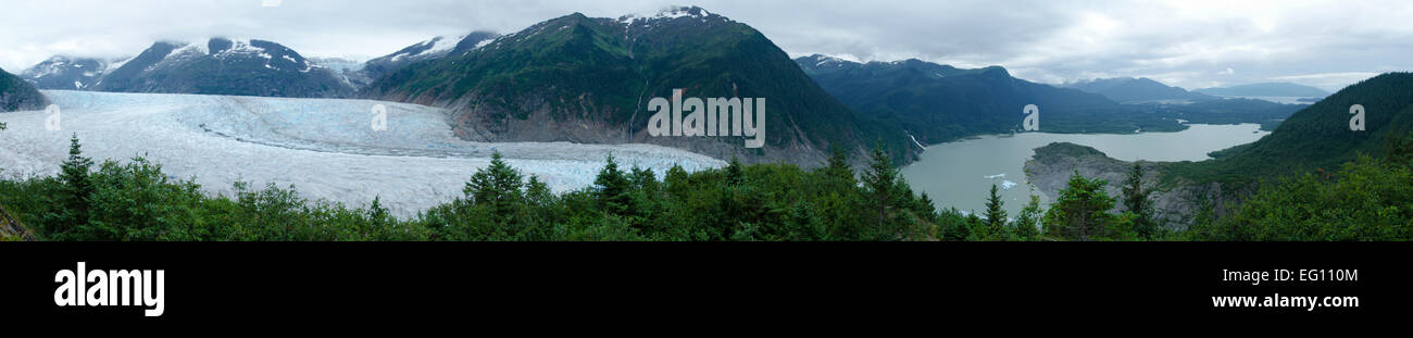 Mendenhall glacier et lac, Juneau, Alaska Banque D'Images