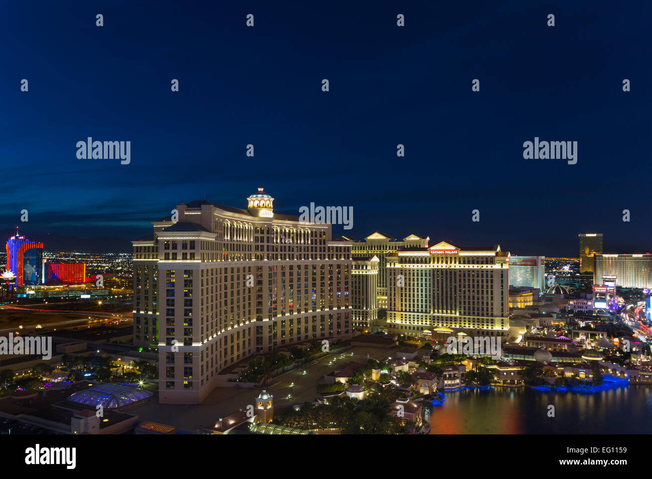 Hôtel-casinos du Strip LAS VEGAS SKYLINE NEVADA USA Banque D'Images