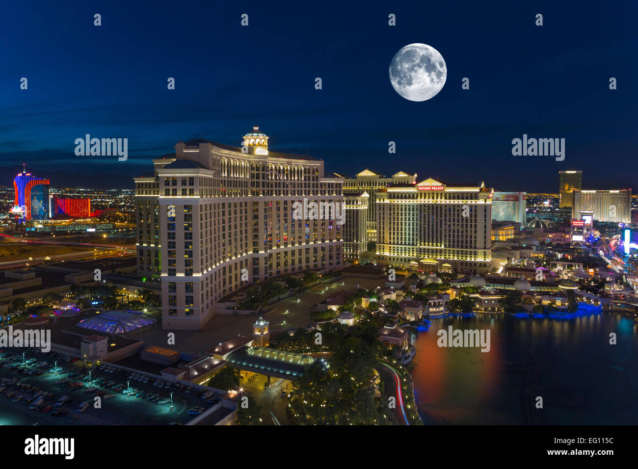 Hôtel-casinos du Strip LAS VEGAS SKYLINE NEVADA USA Banque D'Images