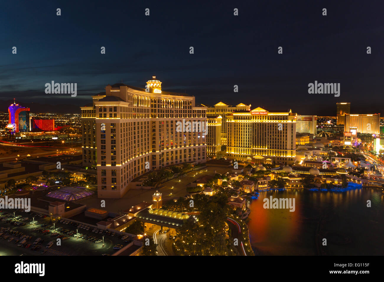Hôtel-casinos du Strip LAS VEGAS SKYLINE NEVADA USA Banque D'Images