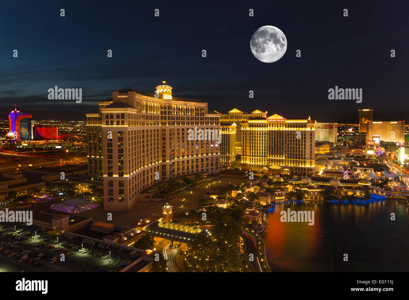 Hôtel-casinos du Strip LAS VEGAS SKYLINE NEVADA USA Banque D'Images
