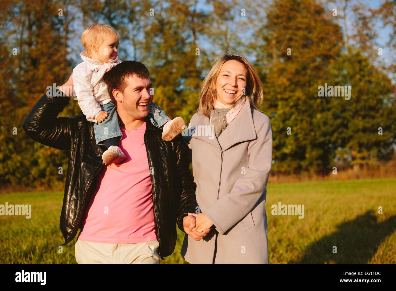 Dans le parc de la famille Banque D'Images