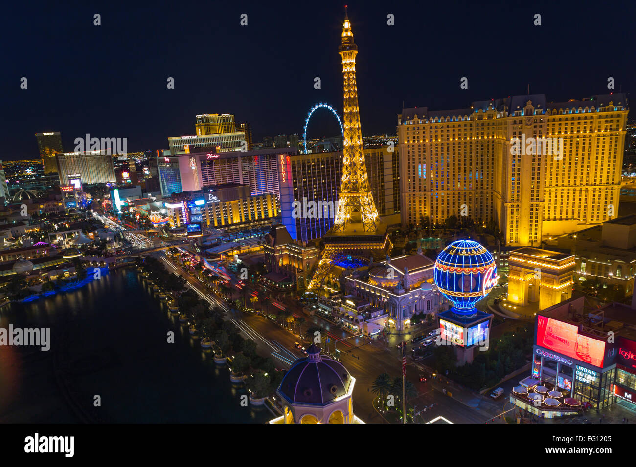 Hôtel-casinos du Strip LAS VEGAS SKYLINE NEVADA USA Banque D'Images