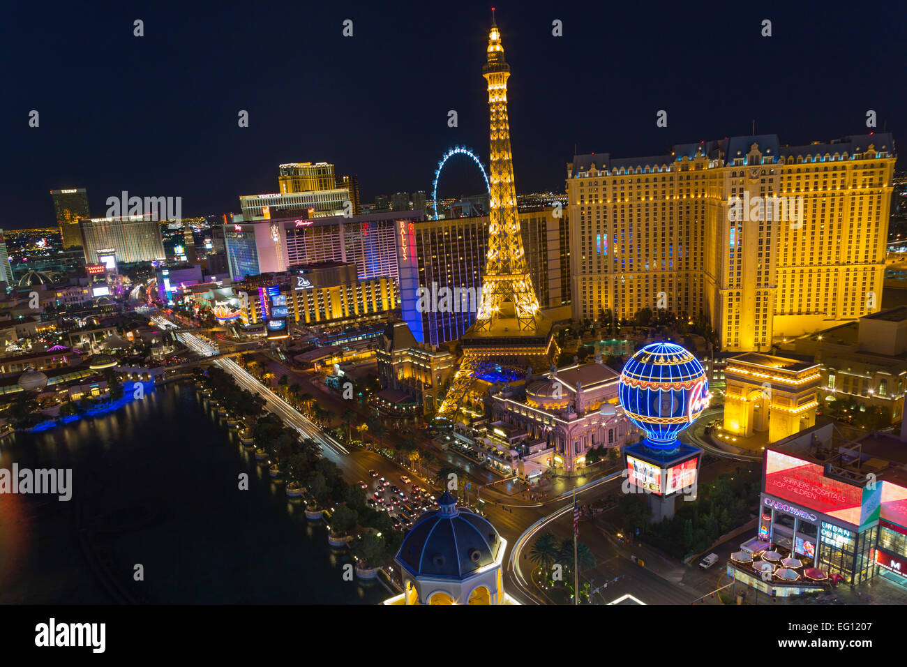 Hôtel-casinos du Strip LAS VEGAS SKYLINE NEVADA USA Banque D'Images