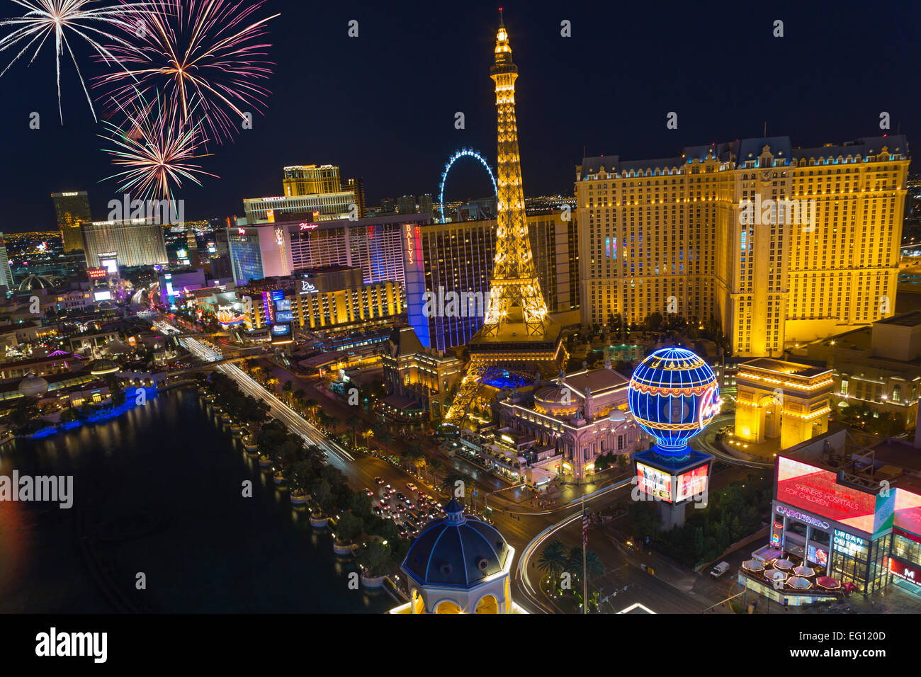 Hôtel-casinos du Strip LAS VEGAS SKYLINE NEVADA USA Banque D'Images