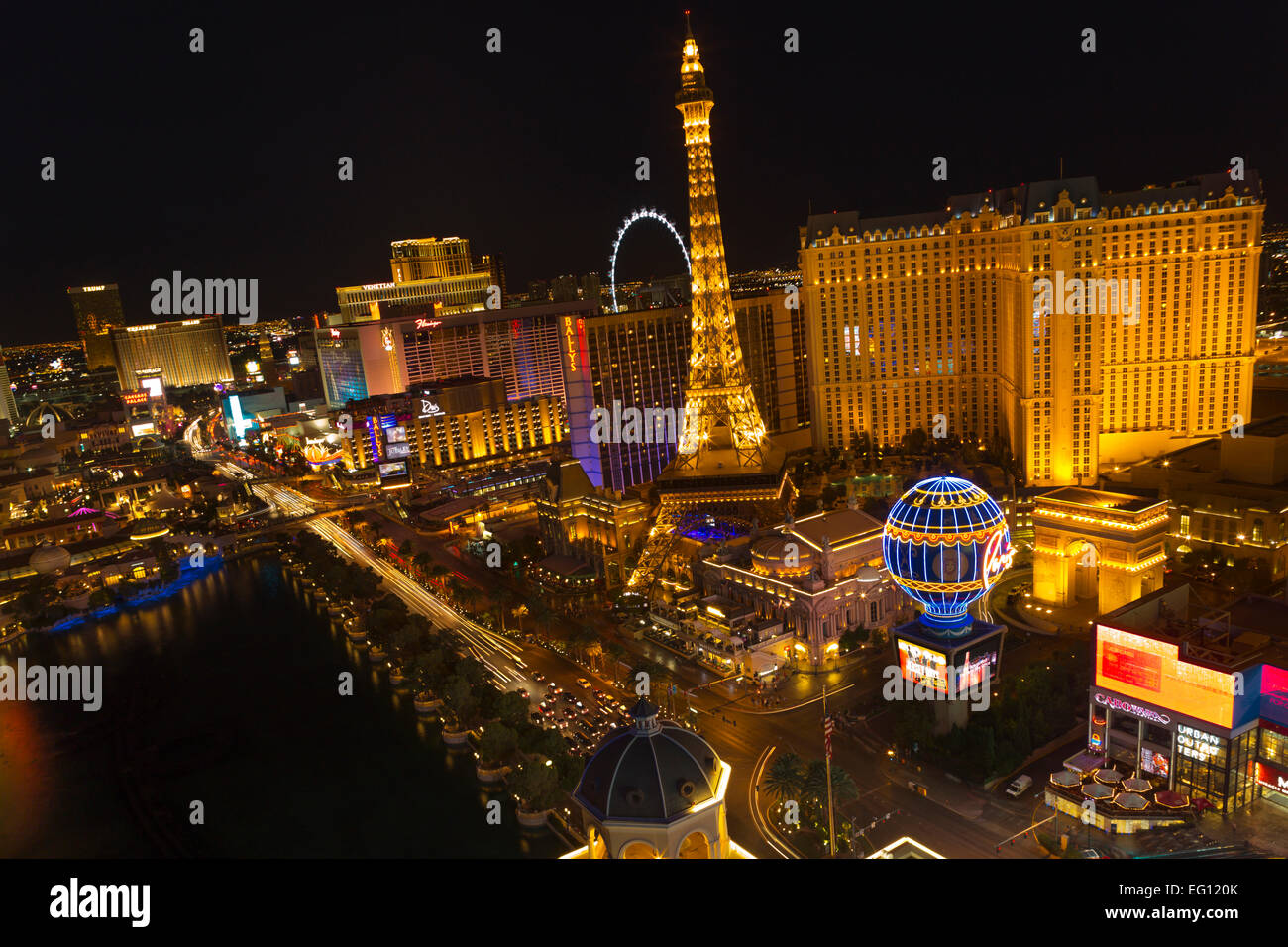 Hôtel-casinos du Strip LAS VEGAS SKYLINE NEVADA USA Banque D'Images