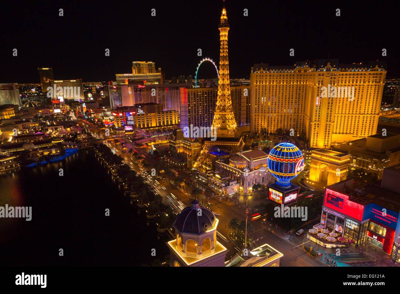 Hôtel-casinos du Strip LAS VEGAS SKYLINE NEVADA USA Banque D'Images