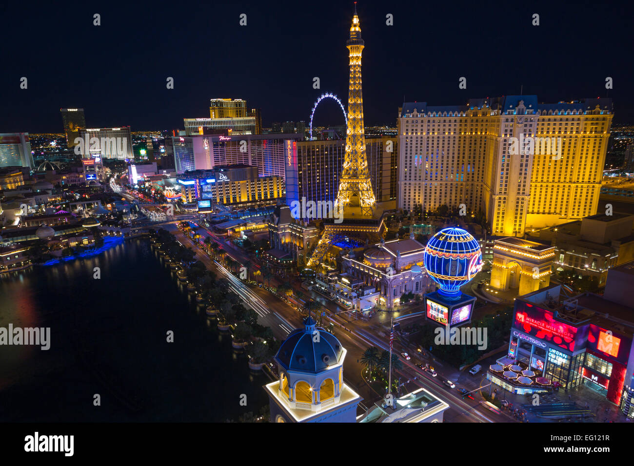 Hôtel-casinos du Strip LAS VEGAS SKYLINE NEVADA USA Banque D'Images