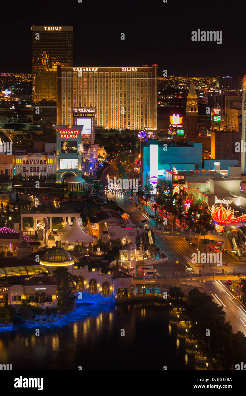 Hôtel-casinos du Strip LAS VEGAS SKYLINE NEVADA USA Banque D'Images