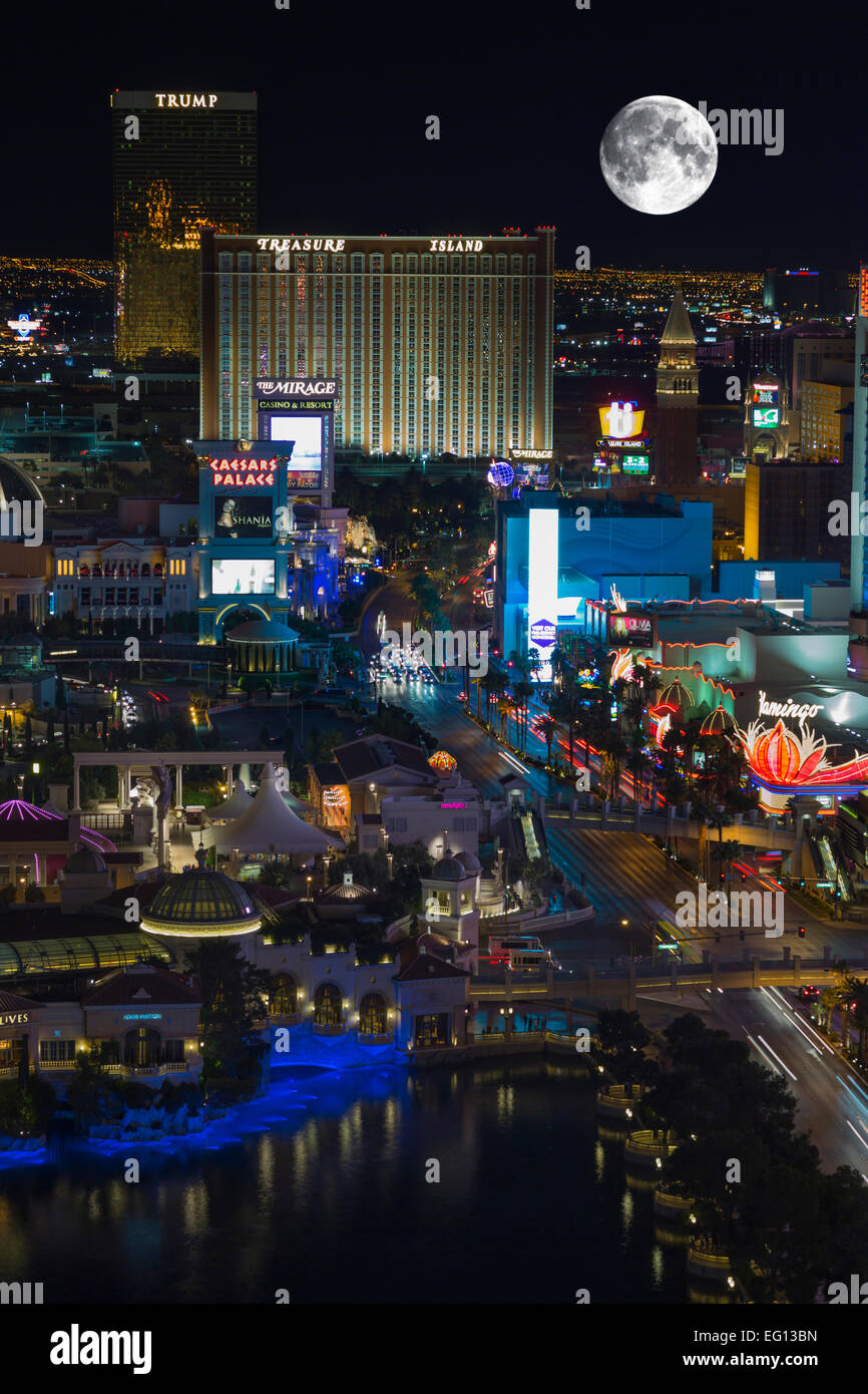 Hôtel-casinos du Strip LAS VEGAS SKYLINE NEVADA USA Banque D'Images