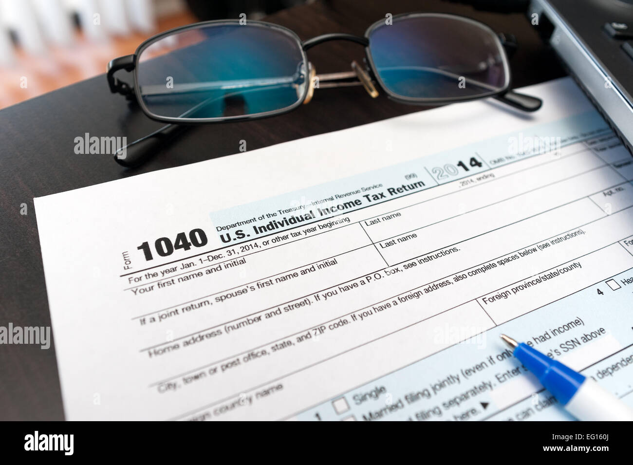 Formulaire de déclaration de revenu 1040 Banque D'Images