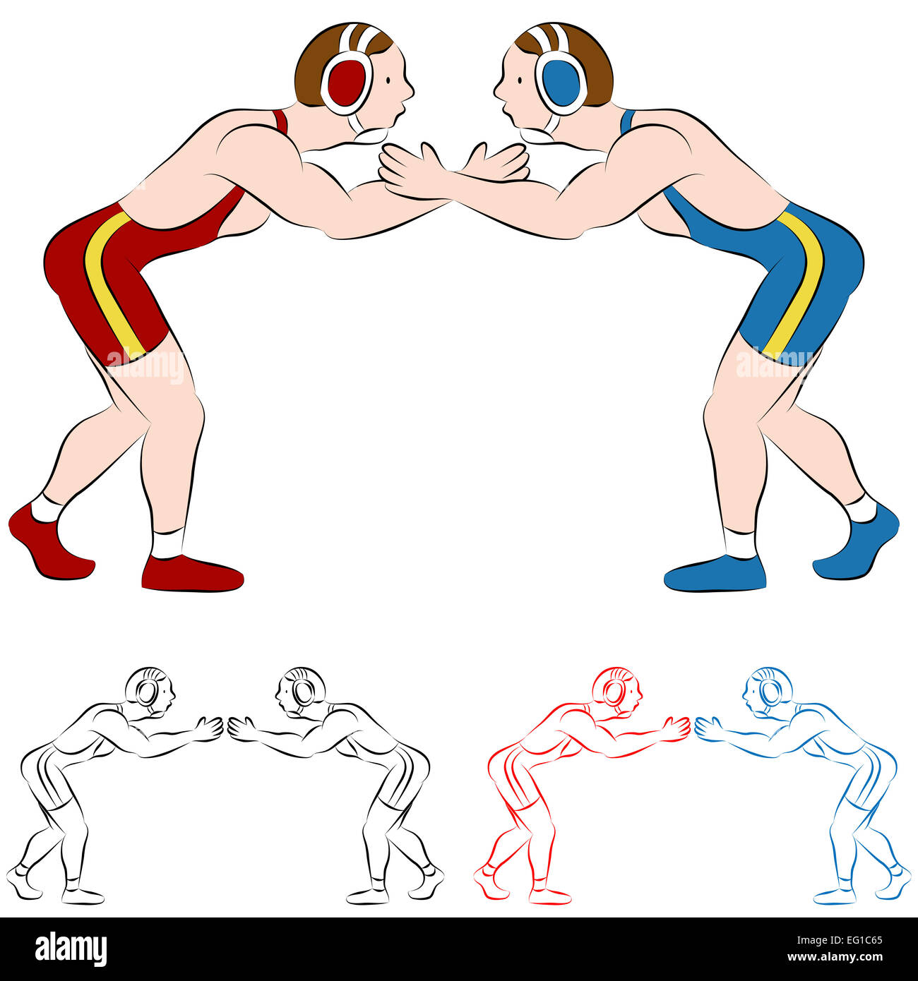 Une image de deux lutteurs. Banque D'Images