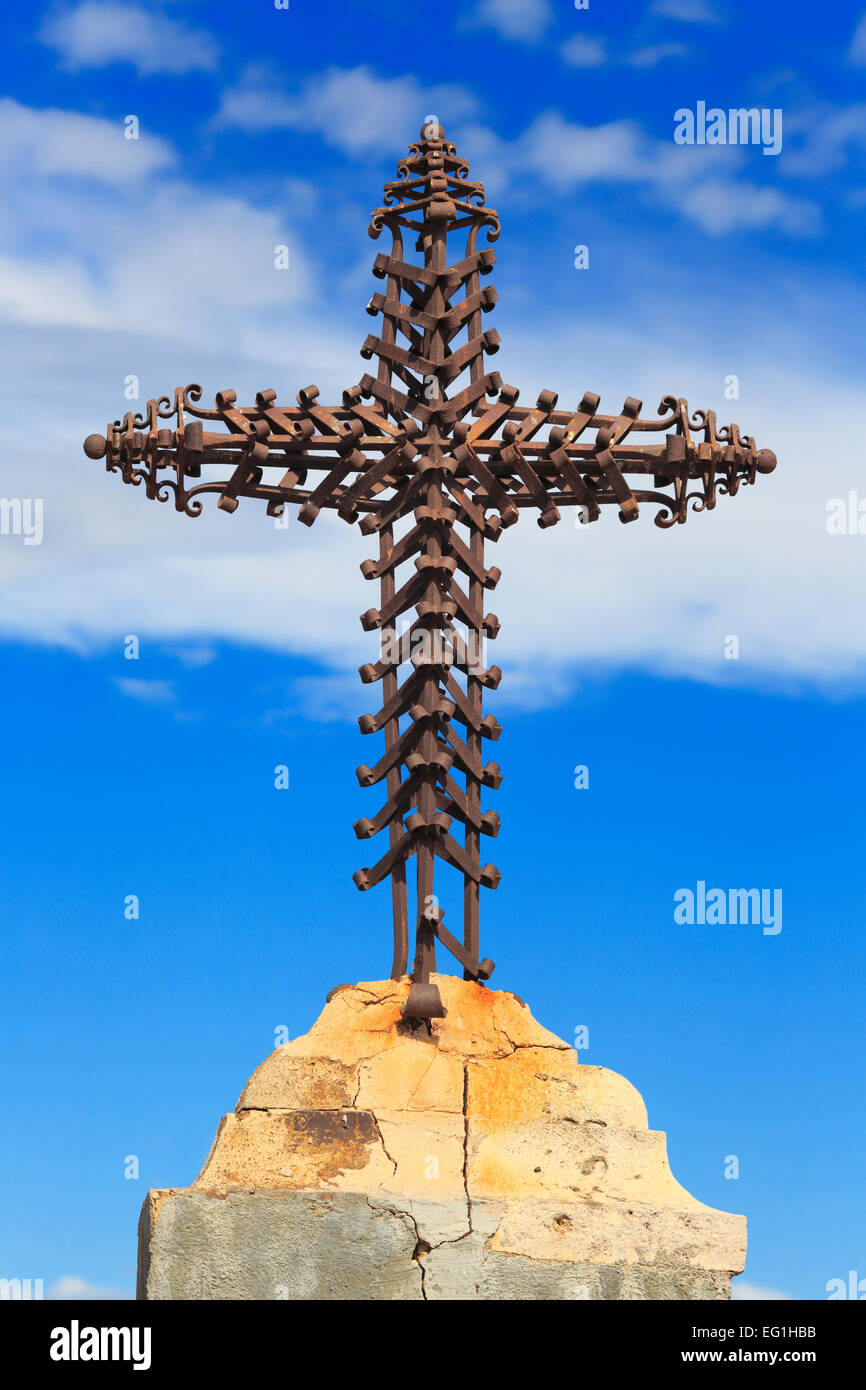 Croix de métal, Tarragone, Catalogne, Espagne Banque D'Images