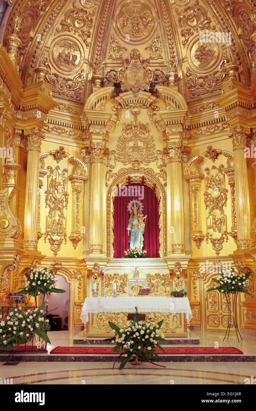 Intérieur de l'église de Santo Domingo, Lorca, Murcia, Espagne Banque D'Images