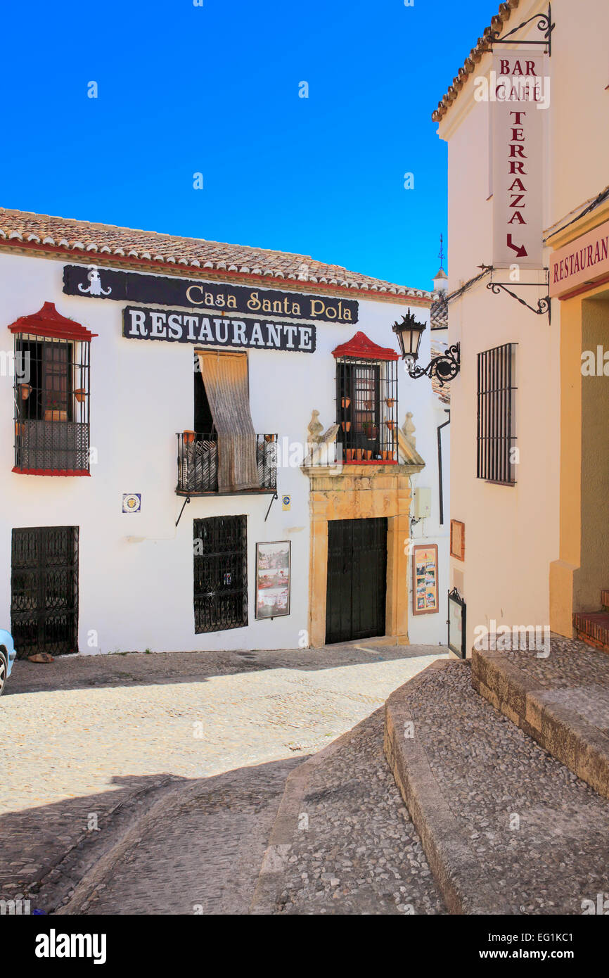 Street dans la vieille ville, Ronda, Andalousie, Espagne Banque D'Images