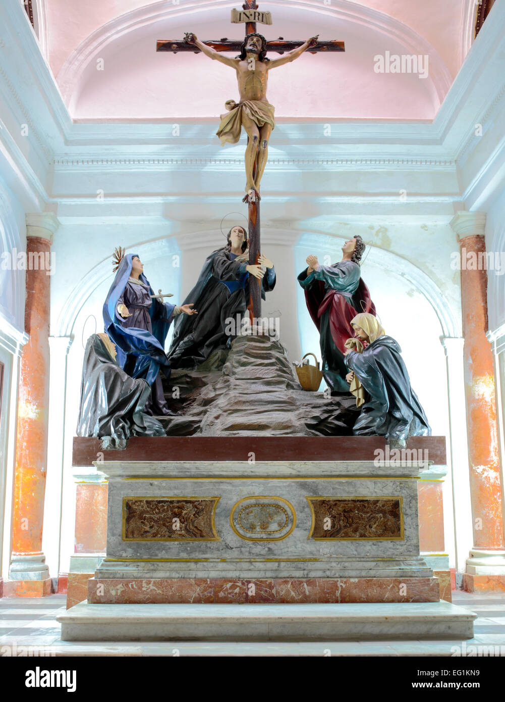 Intérieur de l'Oratoire de San Felipe Neri, Cadix, Andalousie, Espagne Banque D'Images