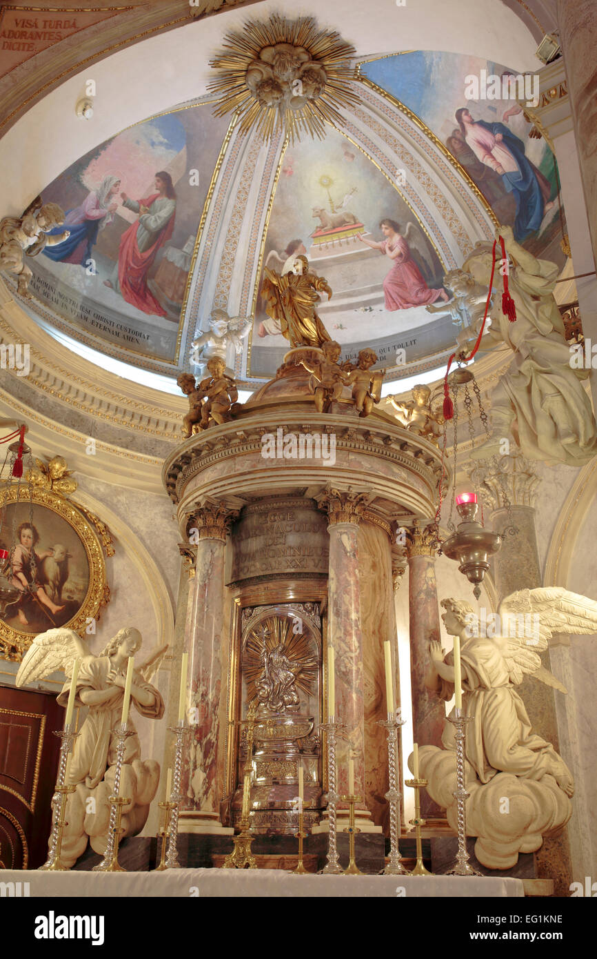Intérieur de l'Oratoire de San Felipe Neri, Cadix, Andalousie, Espagne Banque D'Images