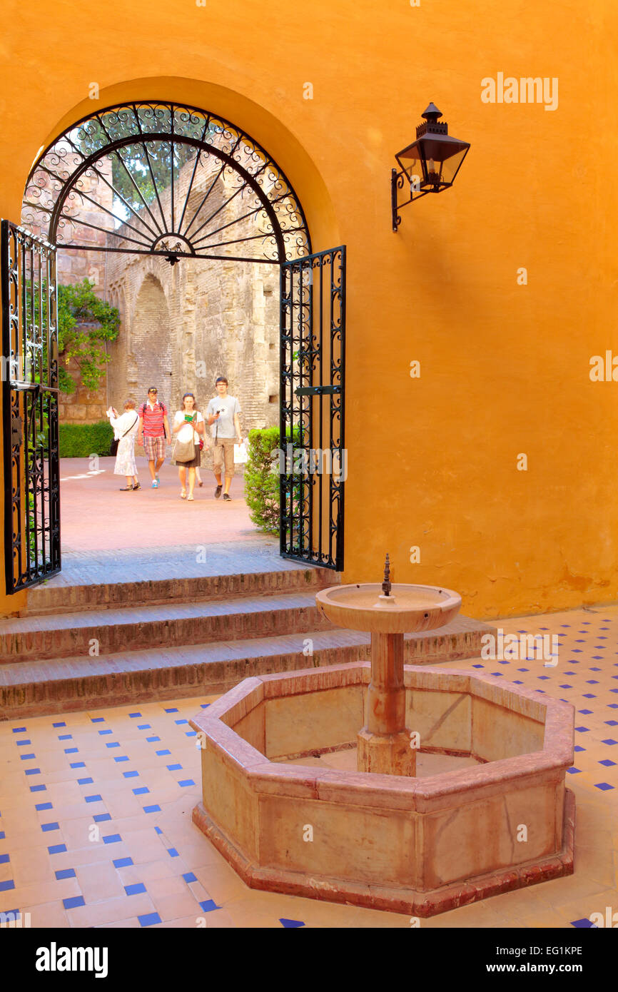 L'Alcazar, palais royal, Séville, Andalousie, Espagne Banque D'Images