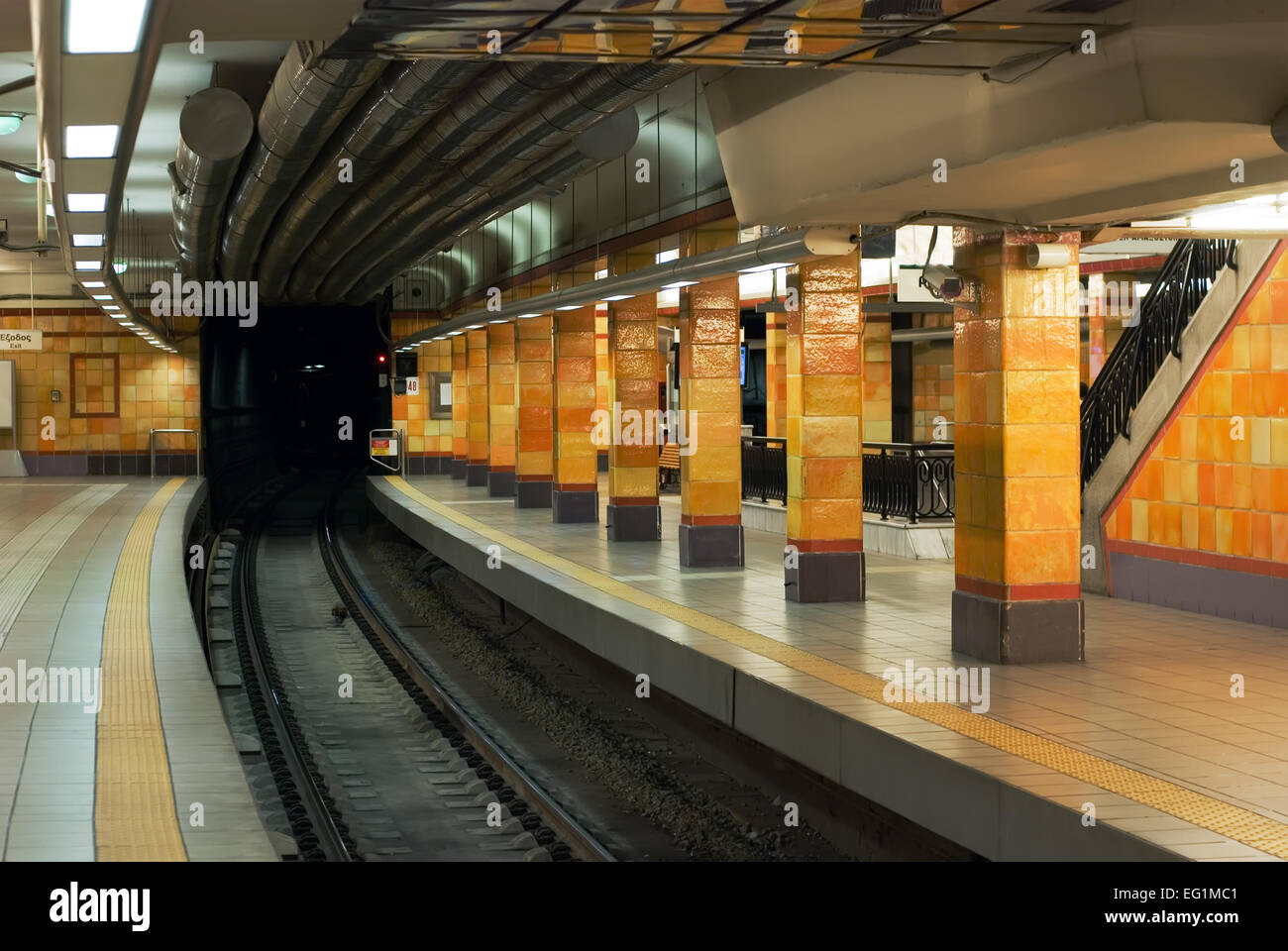 La station de métro d'Athènes Banque D'Images