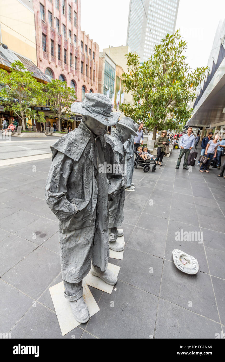 Les artistes de rue effectuer dans Bourke Street Mall, Melbourne Banque D'Images