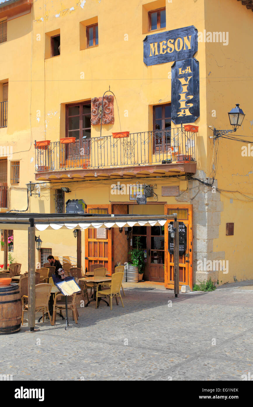 Restaurant de rue, Requena, Communauté Valencienne, Espagne Banque D'Images