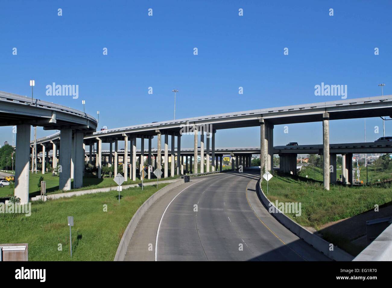 Routes et viaducs DANS LA VILLE DE HOUSTON, Texas, USA Banque D'Images