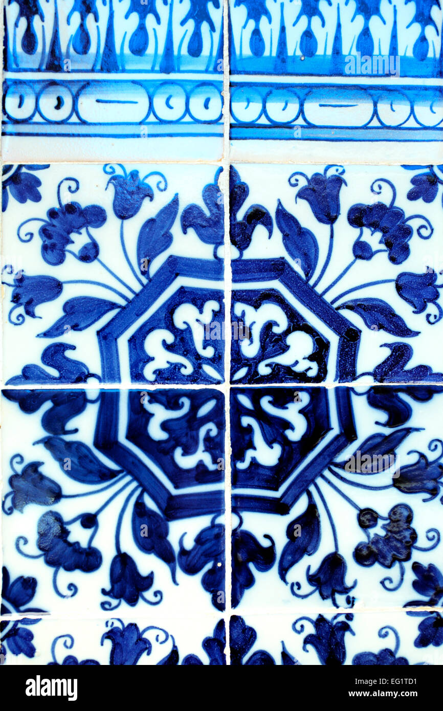 Azulejo, couvent de l'Ordre du Christ (Convento de Cristo), Tomar, Portugal Banque D'Images