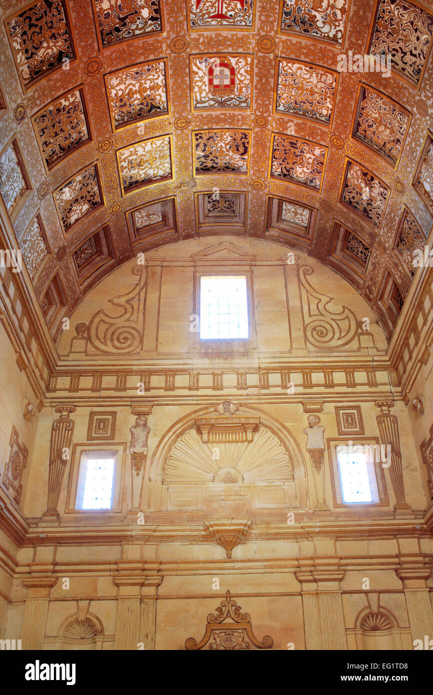 Intérieur de l'église du couvent, le couvent de l'Ordre du Christ (Convento de Cristo), Tomar, Portugal Banque D'Images