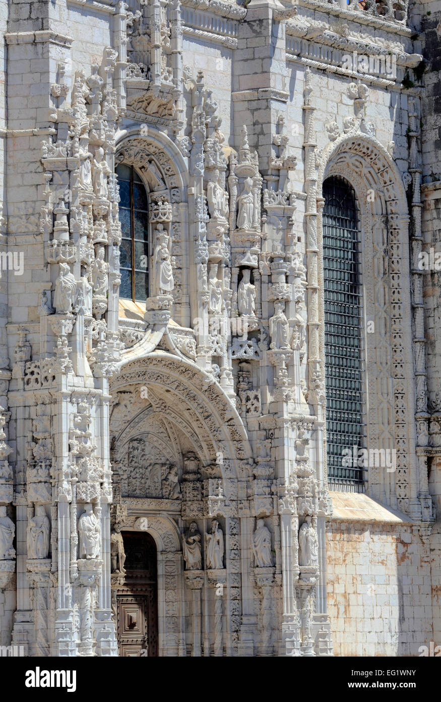 Monastère des Hiéronymites (Monastère des Hiéronymites), portail sud de l'église de Santa Maria, Lisbonne, Portugal Banque D'Images