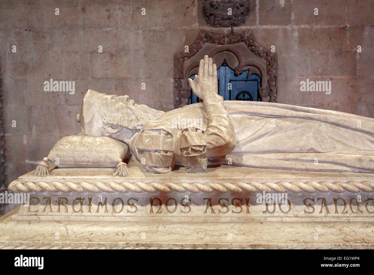Tombe de navigateur Vasco da Gama, monastère des Hiéronymites (Monastère des Hiéronymites), Eglise de Santa Maria, Lisbonne, Portugal Banque D'Images