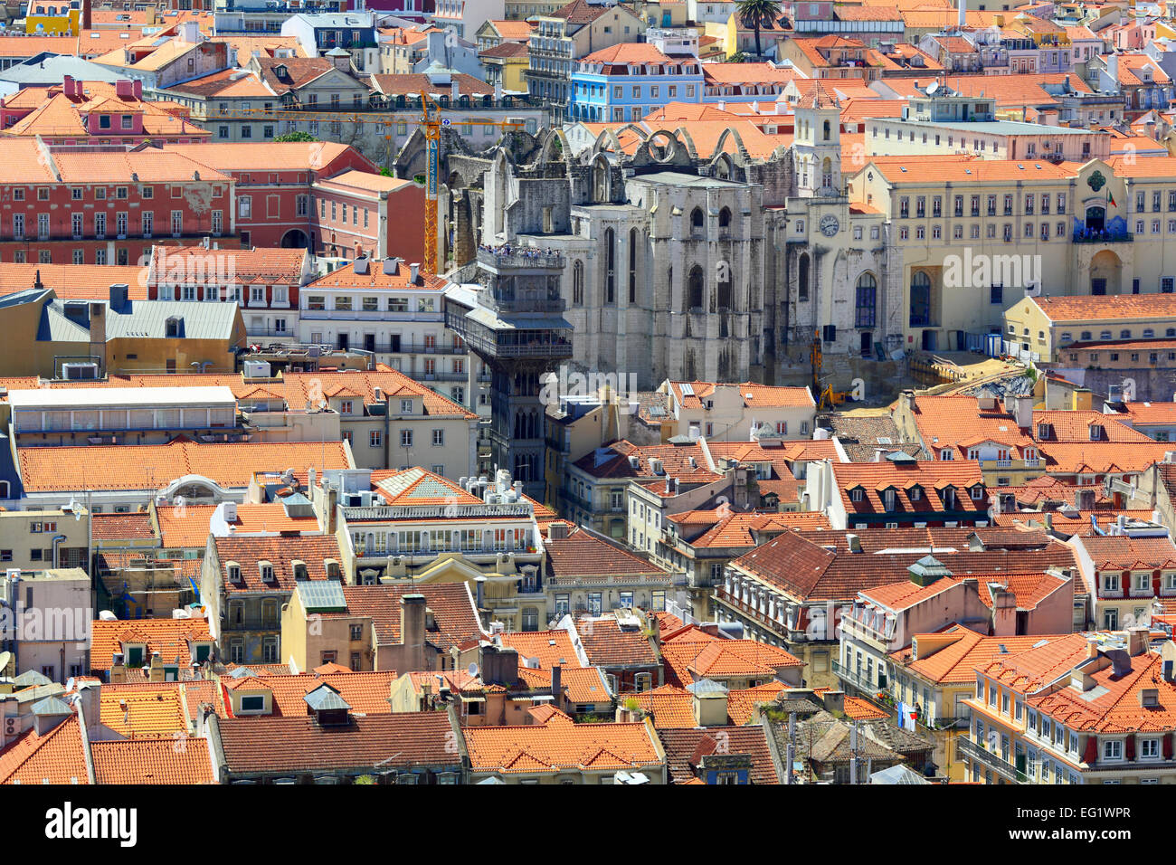 Cityscape de château de Sao Jorge (Castelo de Sao Jorge), Lisbonne, Portugal Banque D'Images