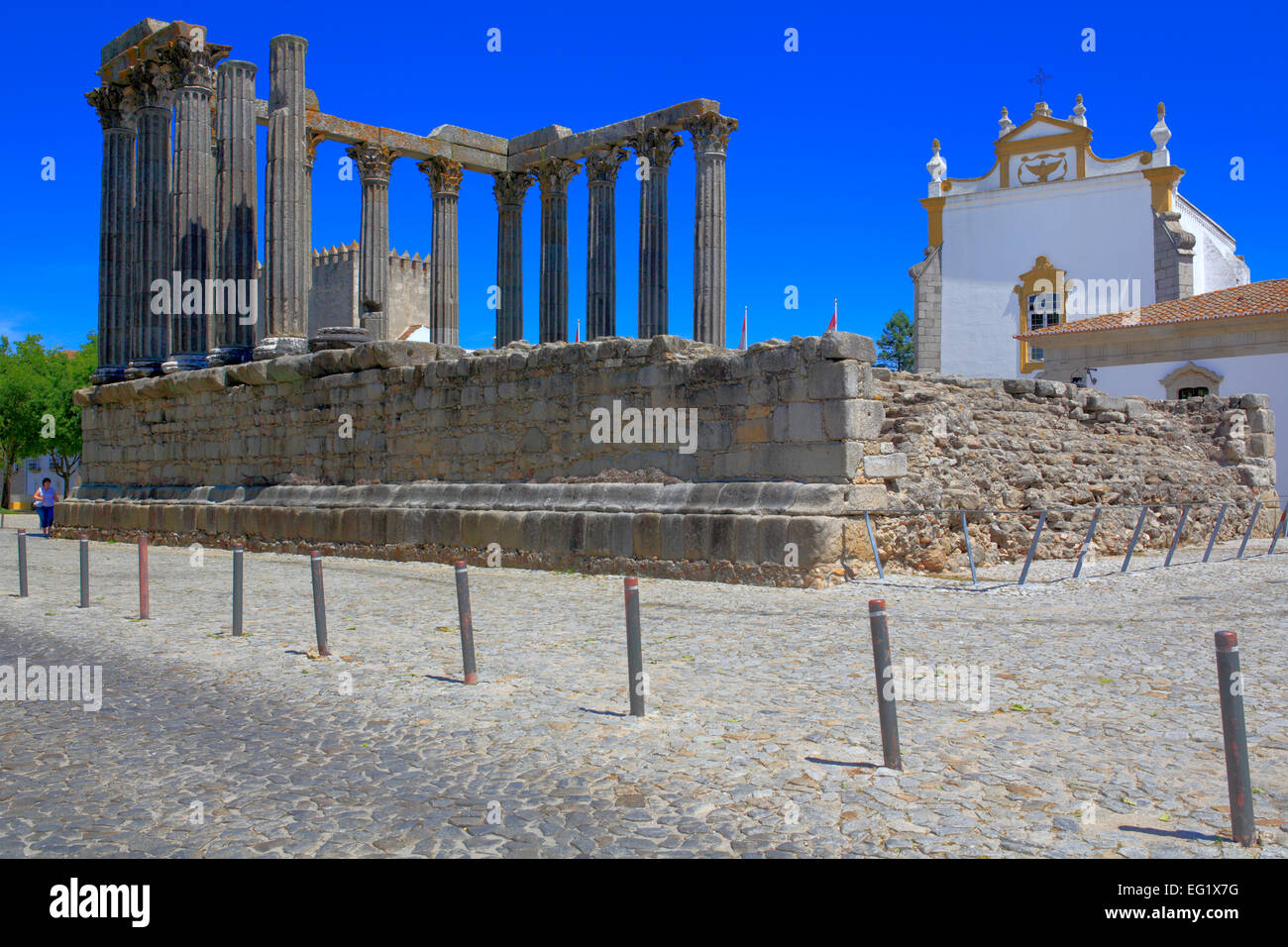 Le temple romain de Diana (1er siècle après JC), Evora (Alentejo, Portugal Banque D'Images