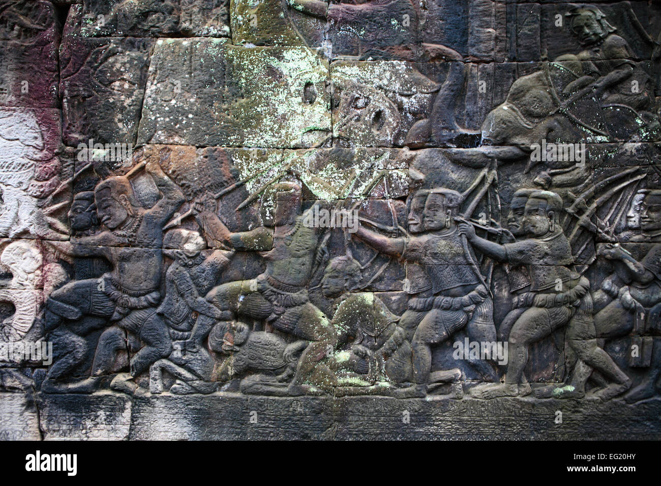 Temple Bayon (12ème siècle), Angkor Thom, au Cambodge Banque D'Images