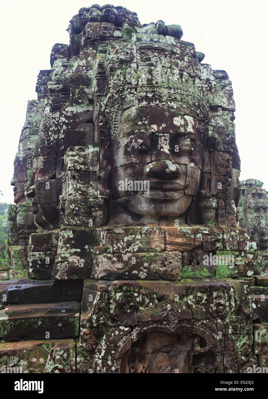Temple Bayon (12ème siècle), Angkor Thom, au Cambodge Banque D'Images