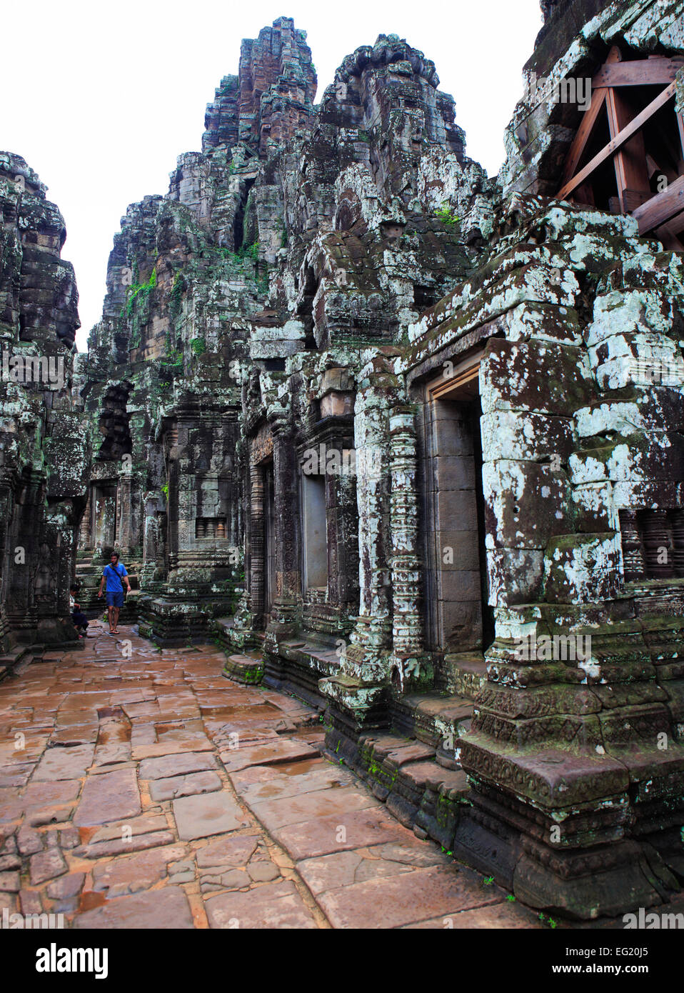 Temple Bayon (12ème siècle), Angkor Thom, au Cambodge Banque D'Images