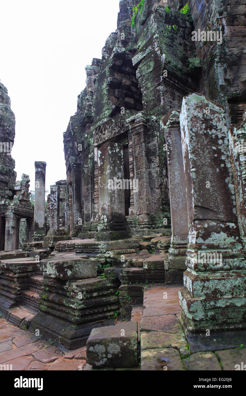 Temple Bayon (12ème siècle), Angkor Thom, au Cambodge Banque D'Images