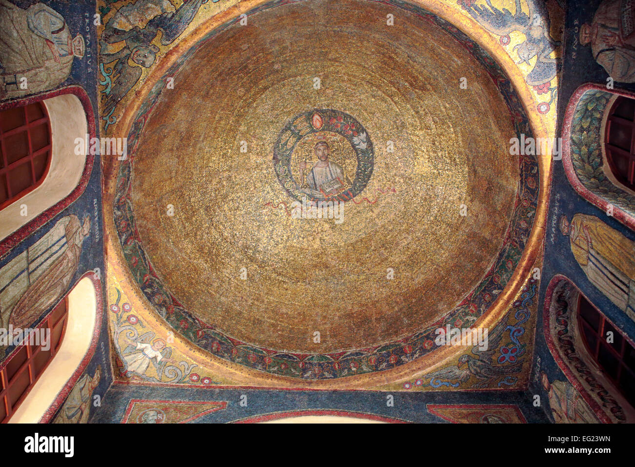 Saint Victor, 5ème siècle mosaïque, S. Vittore in Ciel d'Oro, la chapelle Sant'Ambrogio Basilica, Milan, Lombardie, Italie Banque D'Images