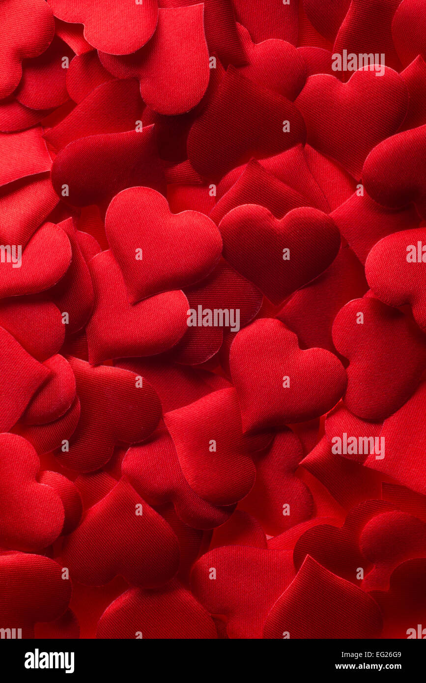Milieux et de textures : red hearts, approprié pour la Saint Valentin ou un mariage ou autre événement romantique certains Banque D'Images