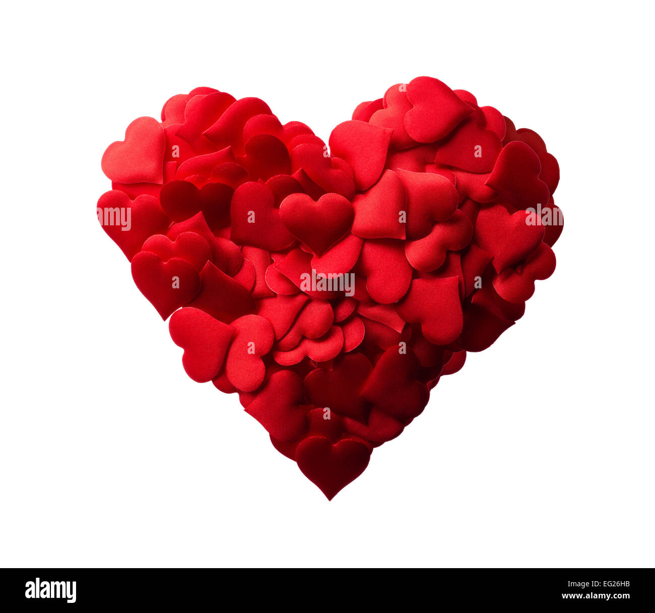 Objets isolés : coeur rouge fait de petits coeurs, adapté pour la Saint Valentin ou un mariage ou autre événement romantique certains Banque D'Images