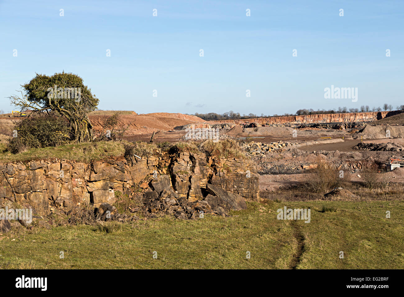 Stowe carrière de pierres près de Trow Green près de Clearwell, forêt de Dean, Gloucestershire, England, UK Banque D'Images