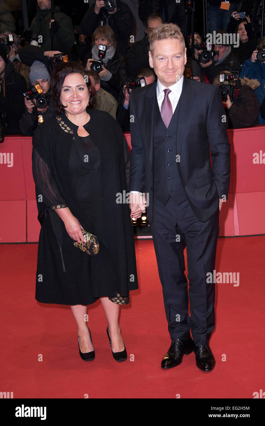 Kenneth Branagh et femme Lindsay Brunnock participant à la 'Cinderella' première mondiale au 65e Festival International du Film de Berlin / Berlinale 2015 le 13 février 2015. Banque D'Images