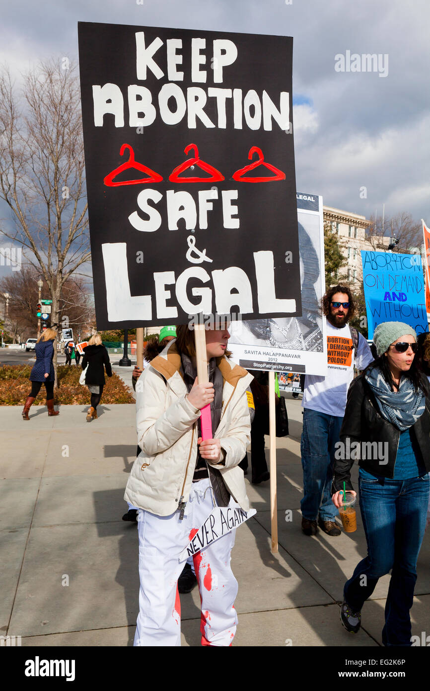 Les militants pro-choix qui protestaient devant la Cour suprême des États-Unis - Janvier 22, 2015, Washington, DC, USA Banque D'Images