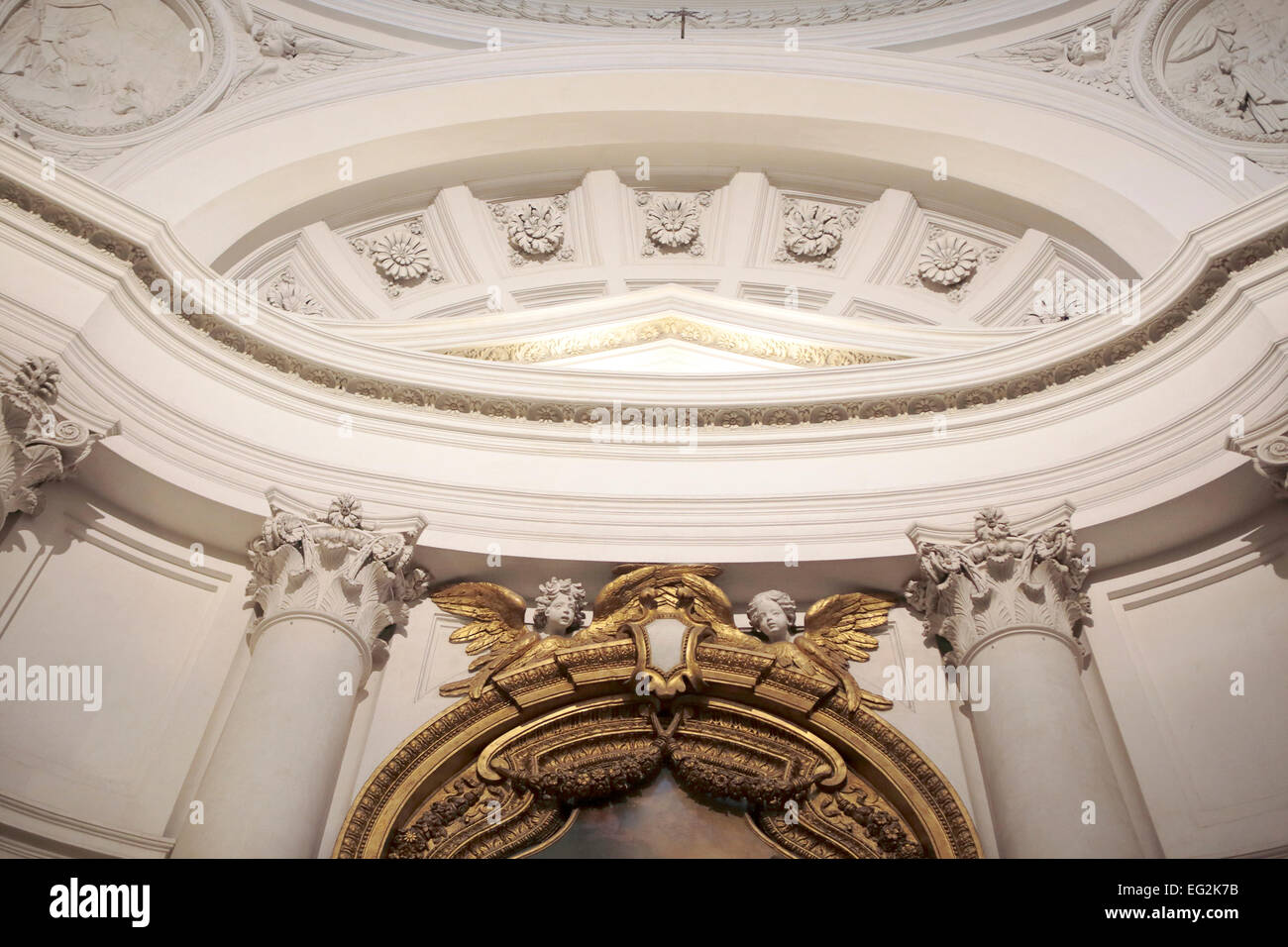 Intérieur de l'église de Saint Charles des quatre fontaines (Chiesa di San Carlo alle Quattro Fontane), Rome, Italie Banque D'Images